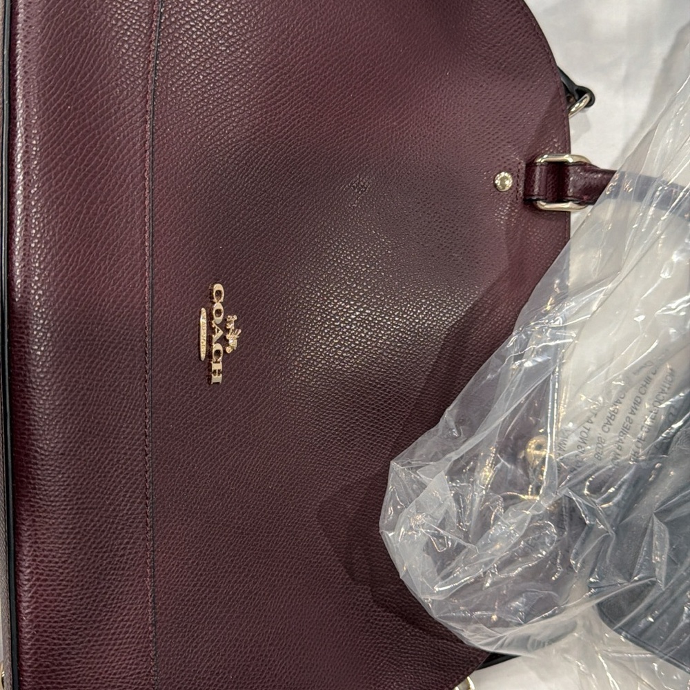 Coach Deep Purple Leather Shoulder Bag